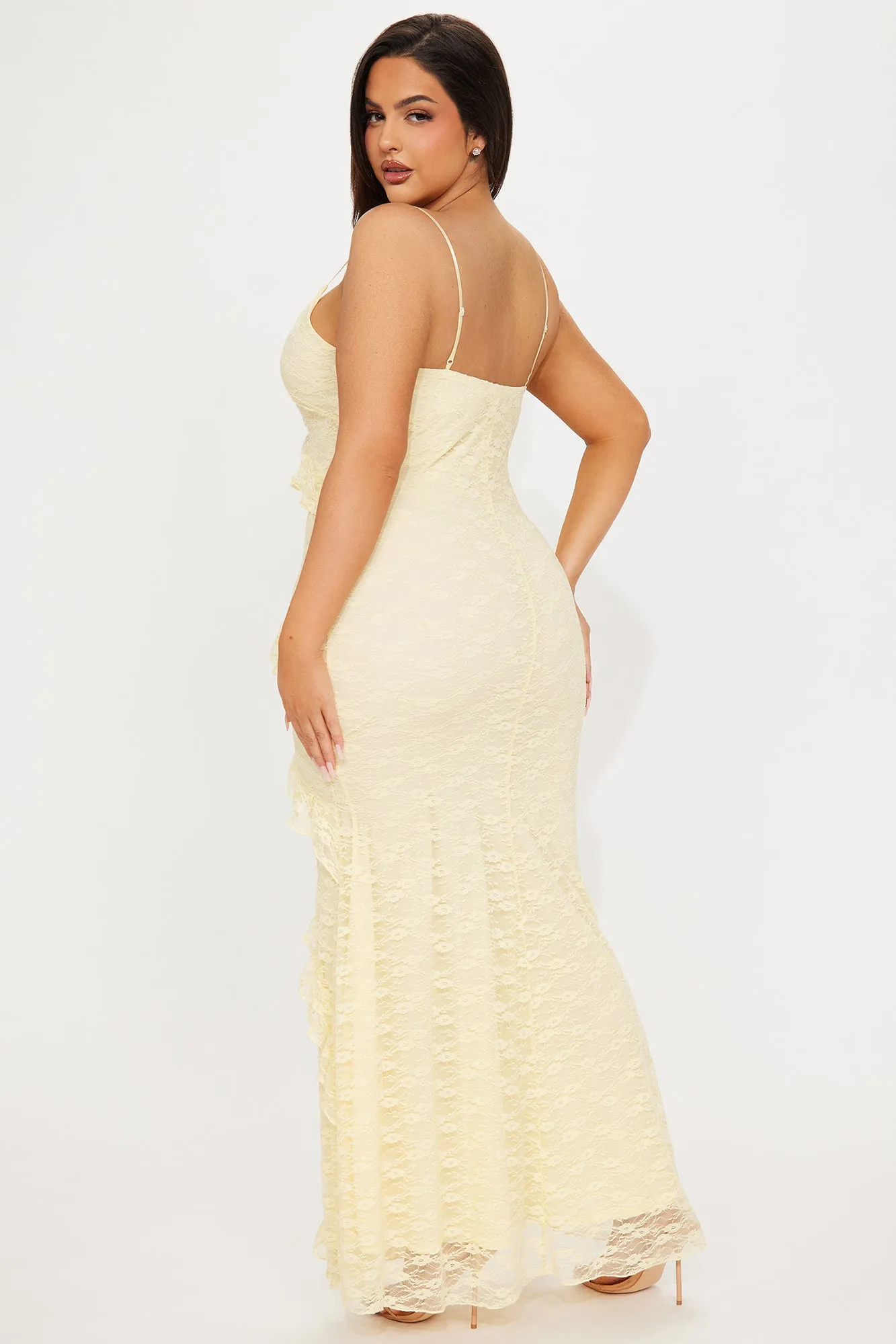 Lacing Up Maxi Dress - Yellow