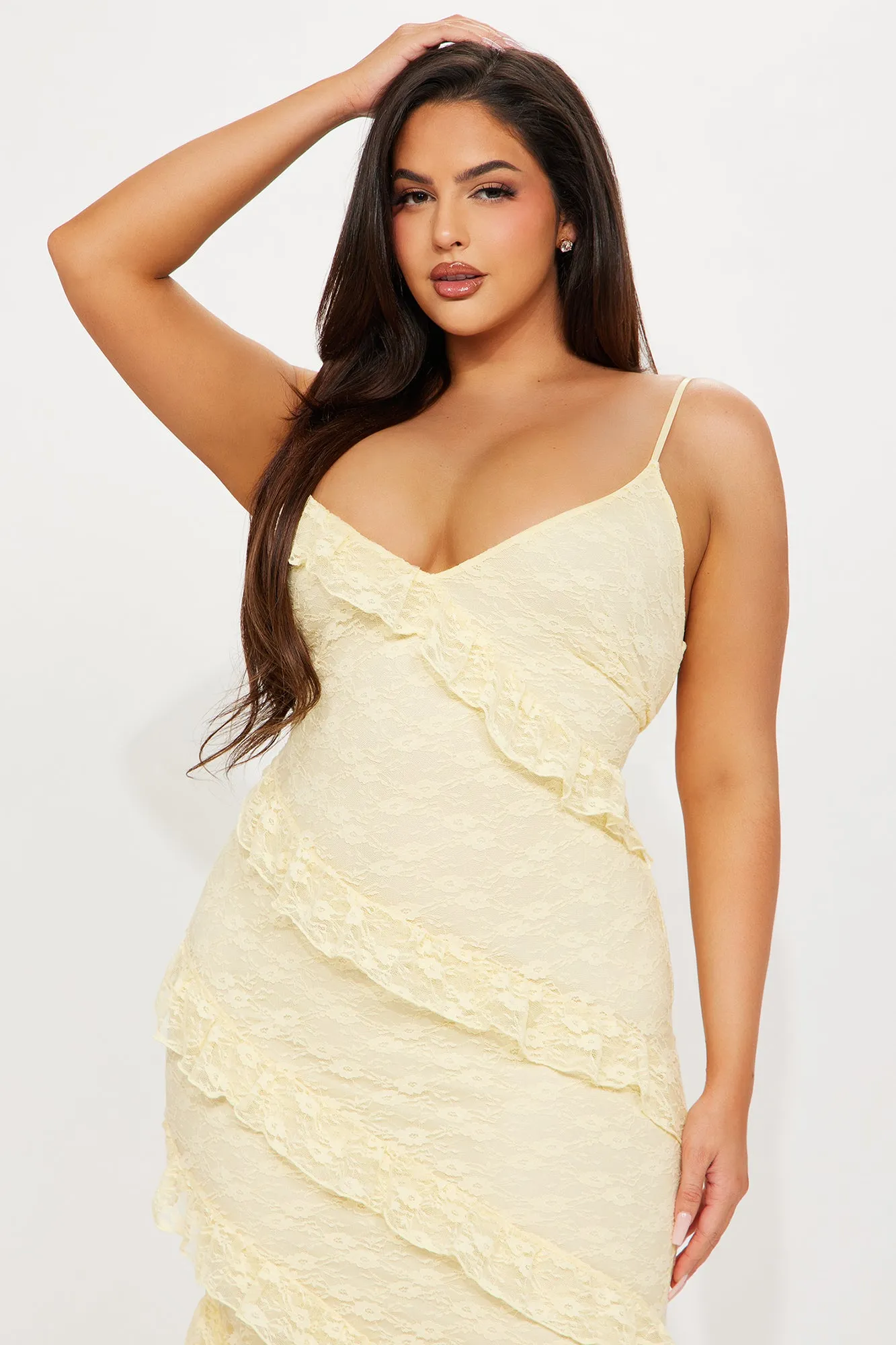 Lacing Up Maxi Dress - Yellow