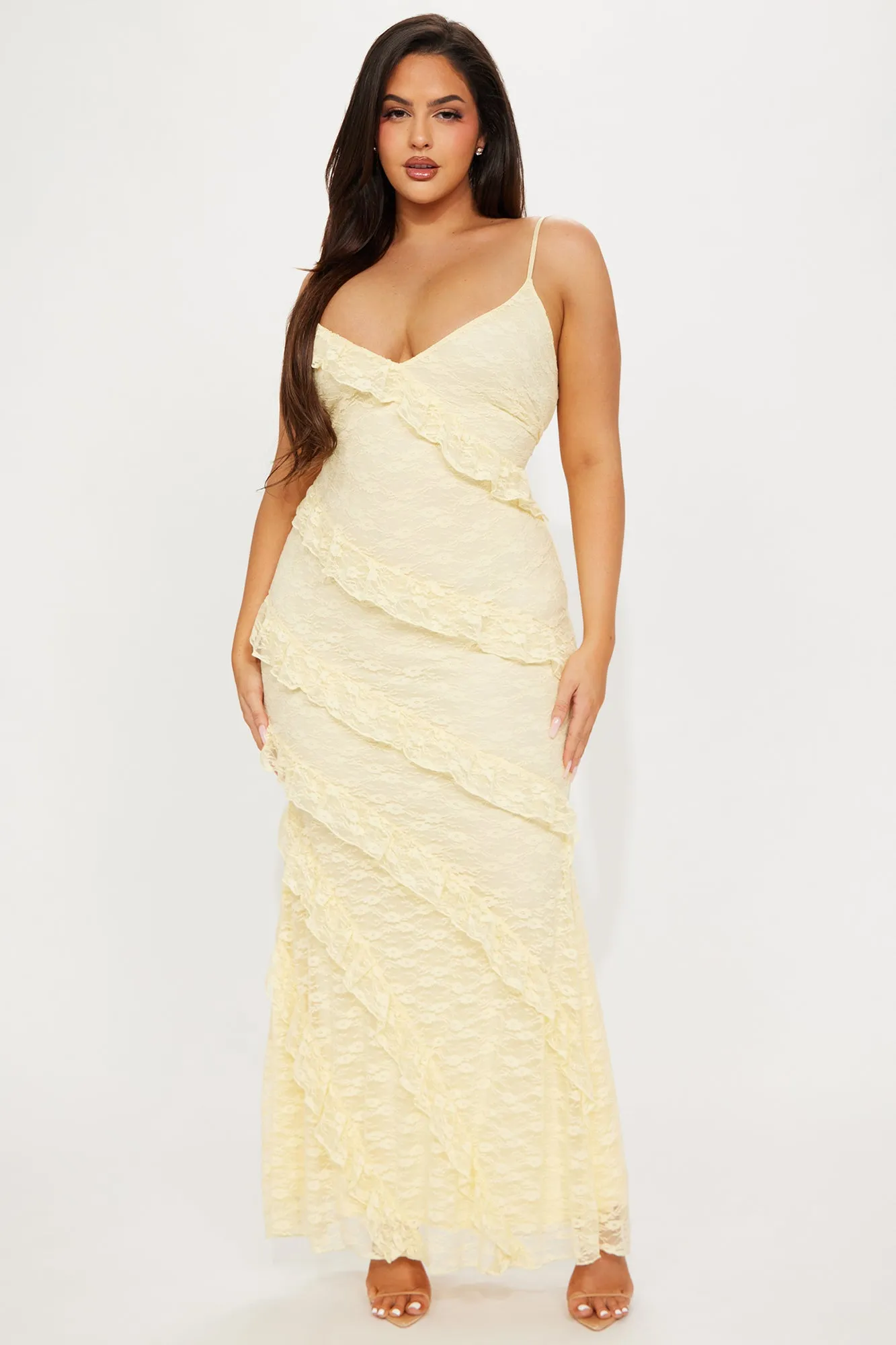 Lacing Up Maxi Dress - Yellow