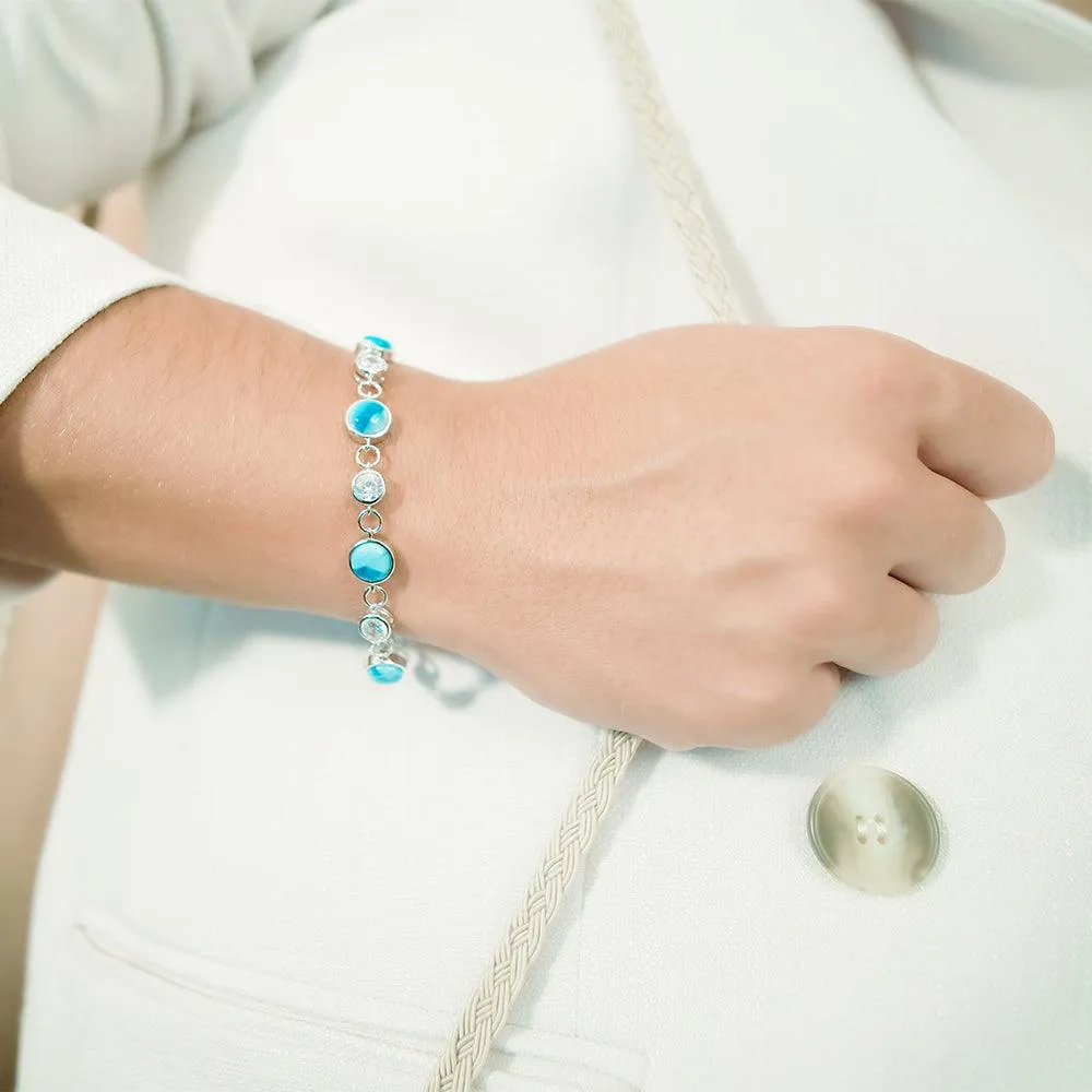 Larimar Water and Air Infinity Bracelet