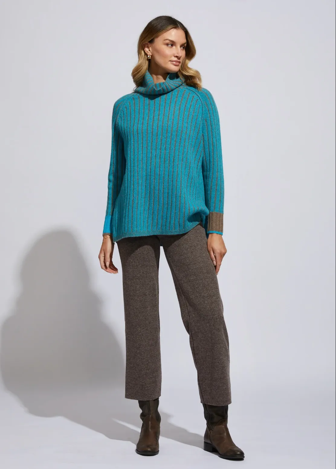 LD & Co - Plaited Rollneck - Aqua