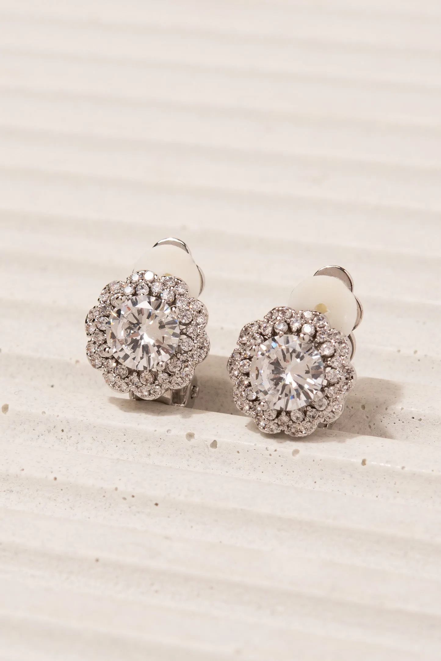 Leilani Floral Halo Clip-On Earrings