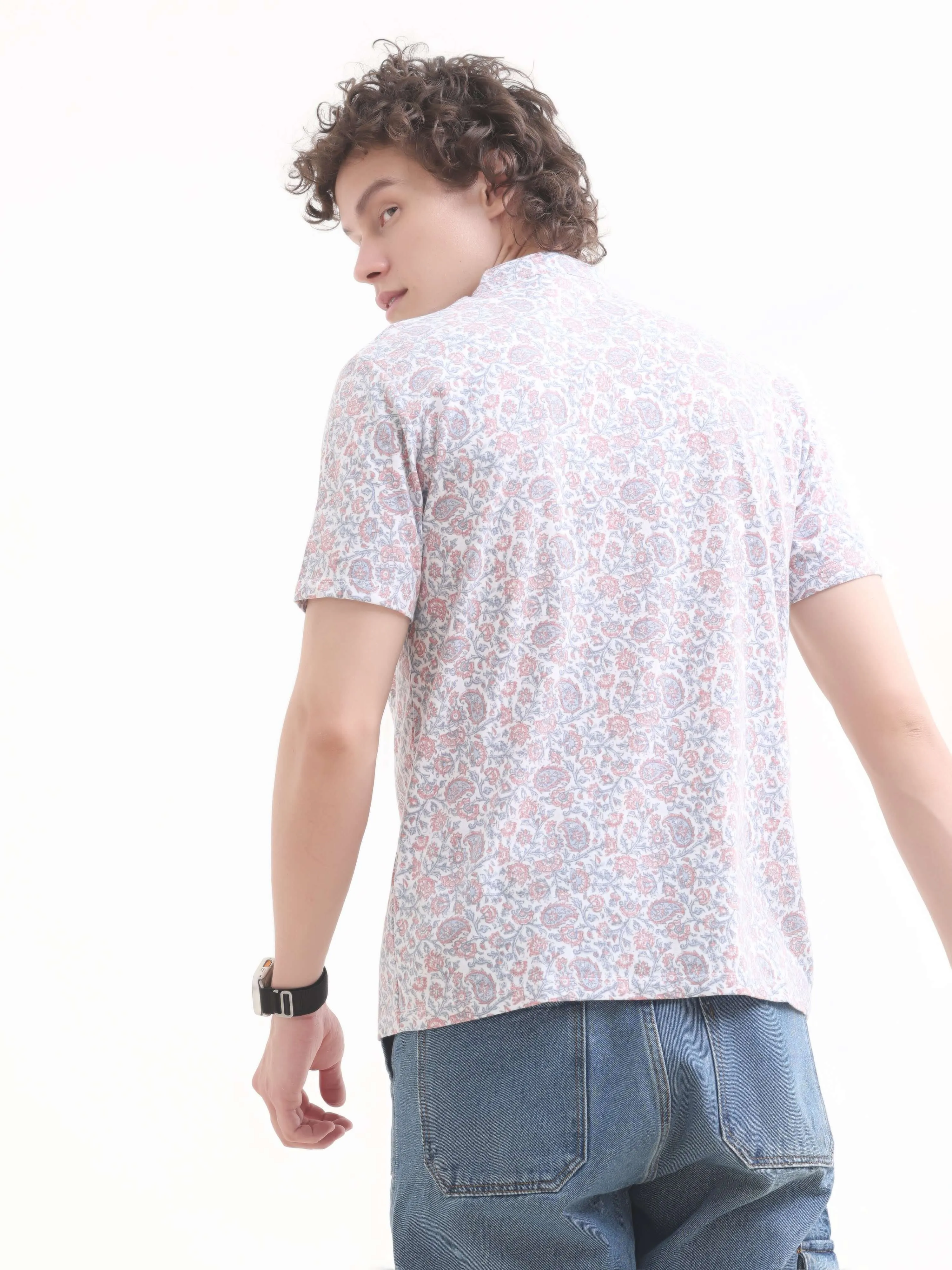 Lim floral pink henley tshirt