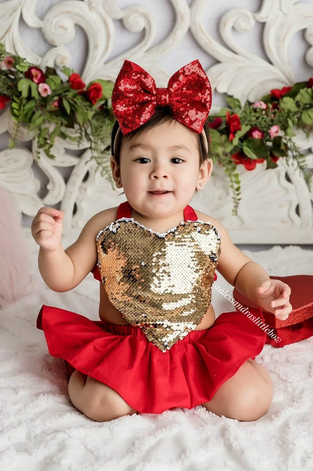 Love Skirted Romper in Red