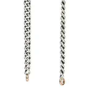 Marla Aaron Silver Mini Mega Curb Chain with 14k Yellow Gold Loops