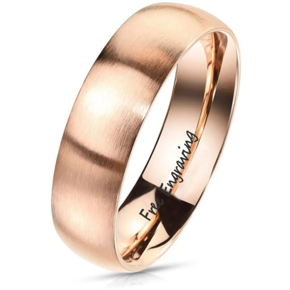 Men's Custom Engraved Rose Gold Promise Ring - Personalized Promise Ring For Him