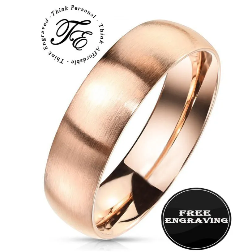 Men's Custom Engraved Rose Gold Promise Ring - Personalized Promise Ring For Him