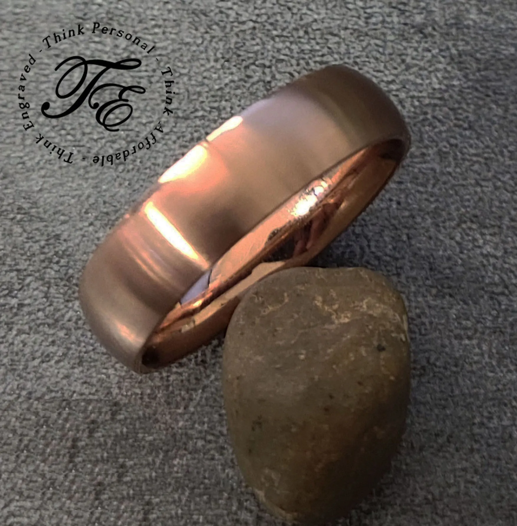 Men's Custom Engraved Rose Gold Promise Ring - Personalized Promise Ring For Him