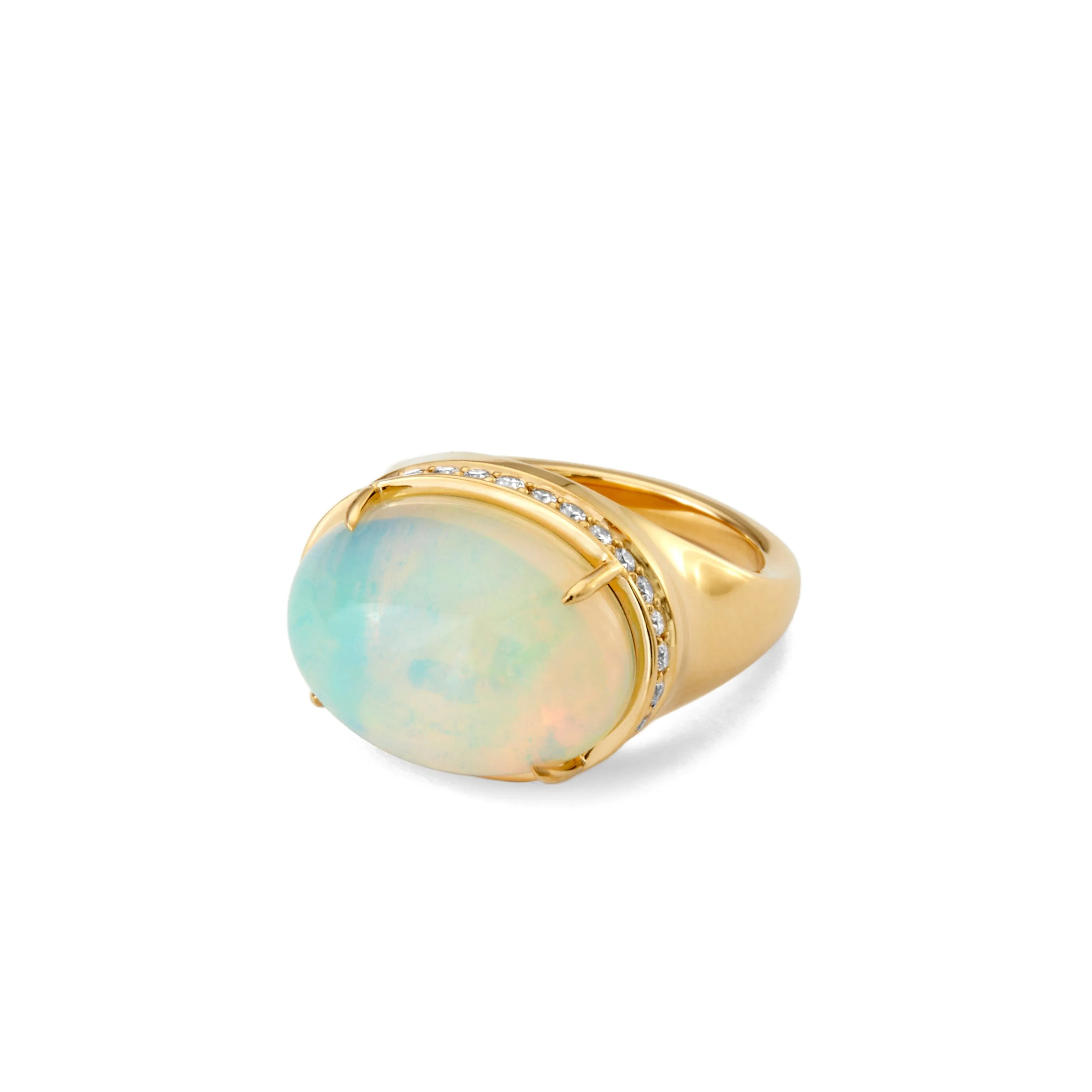 Mogul Ethiopian Opal & Diamond Ring