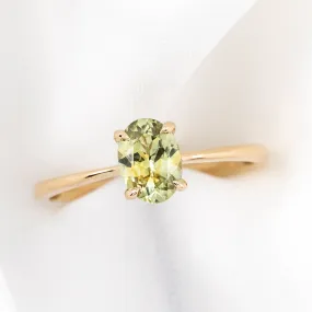 Nina Ring 0.96ct Yellow Green Montana Sapphire, 14k Yellow Gold (One of a kind)