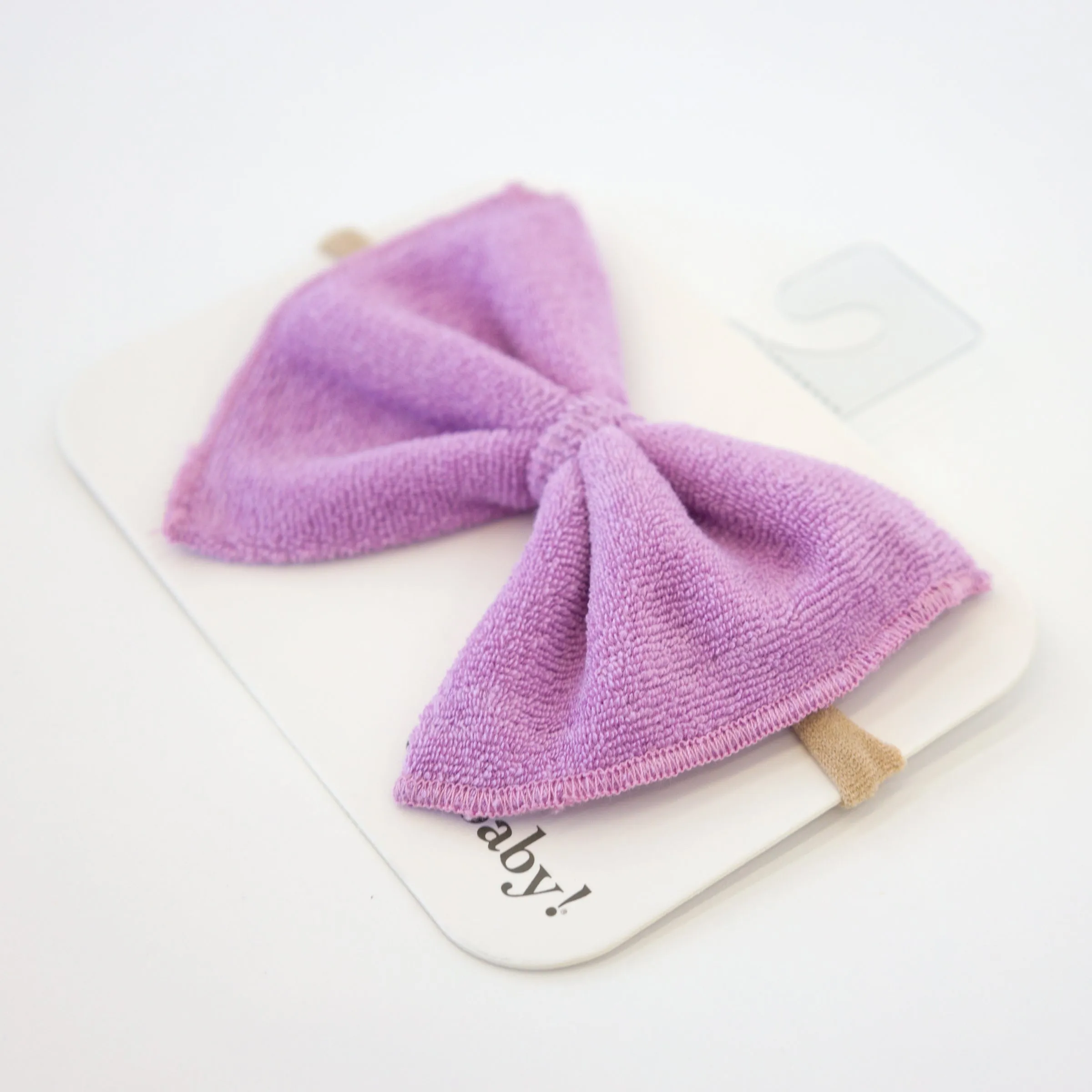 oh baby! Cotton Terry Bow Nylon Headband - Orchid