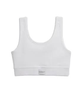 Organic Cotton Rib Essentials Soft Bra - White