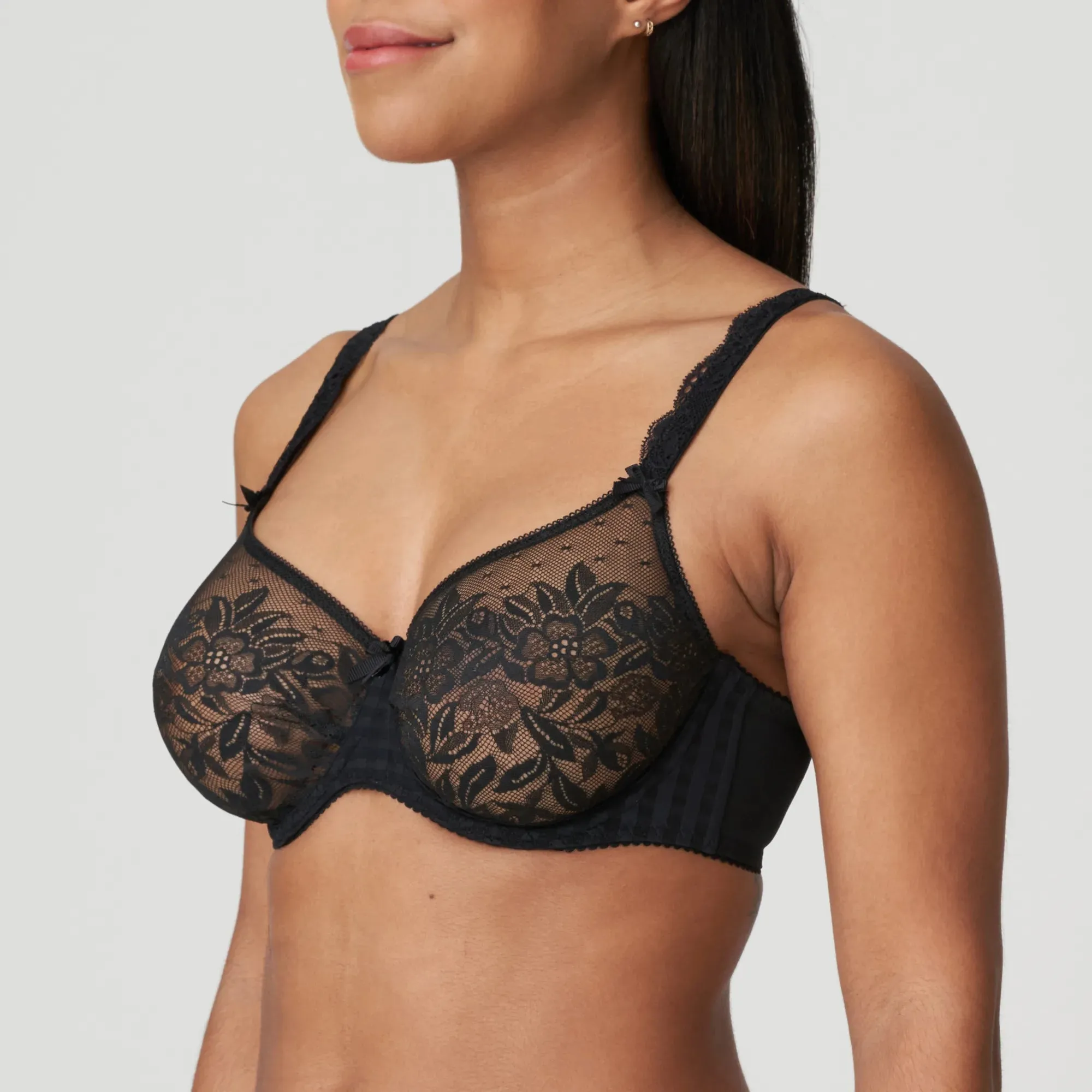 Prima Donna Non Padded Full Cup Seamless Bra-Madison-Black, Café Latte