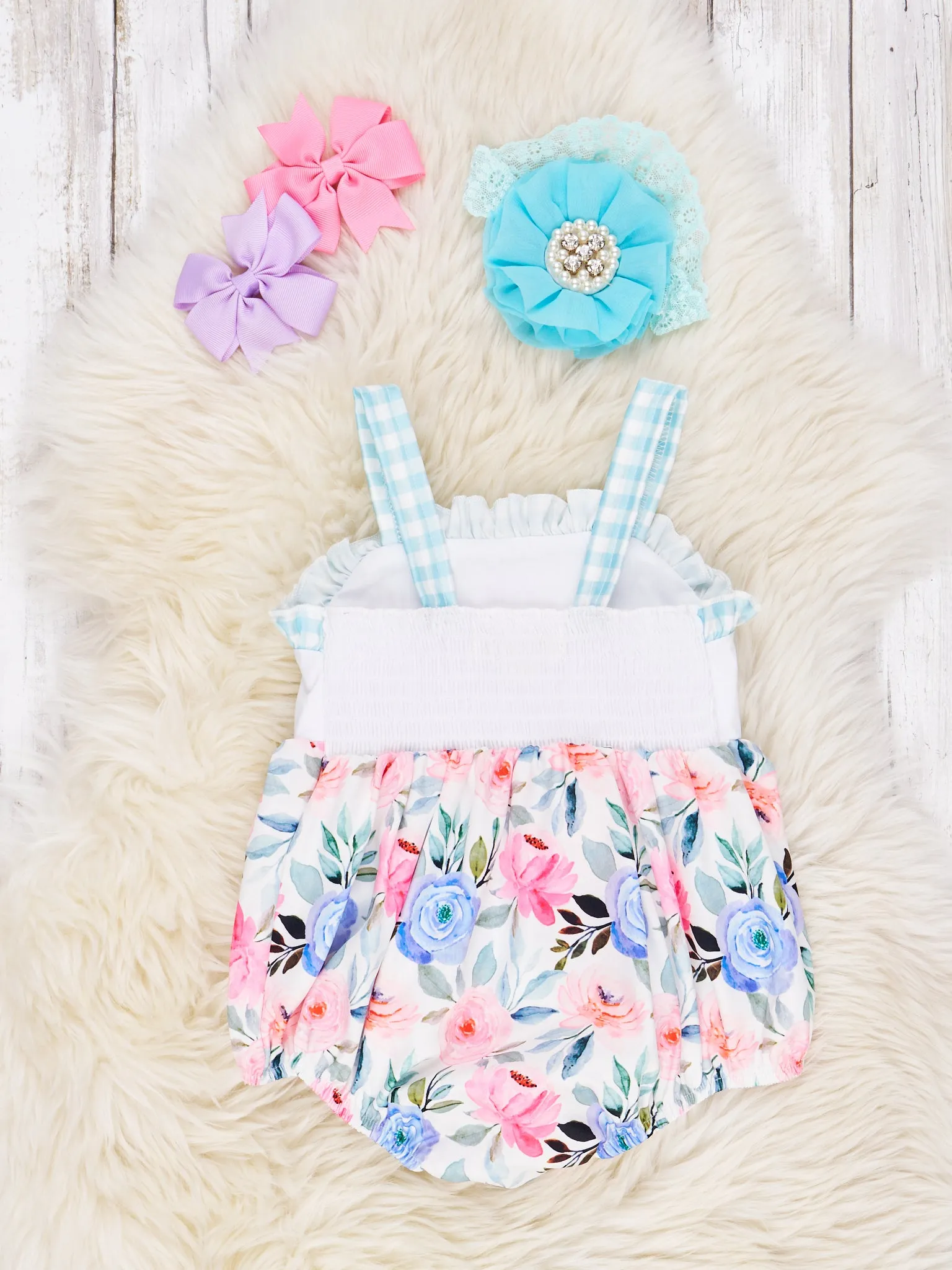 "I Love Daddy" Floral Ruffle Romper