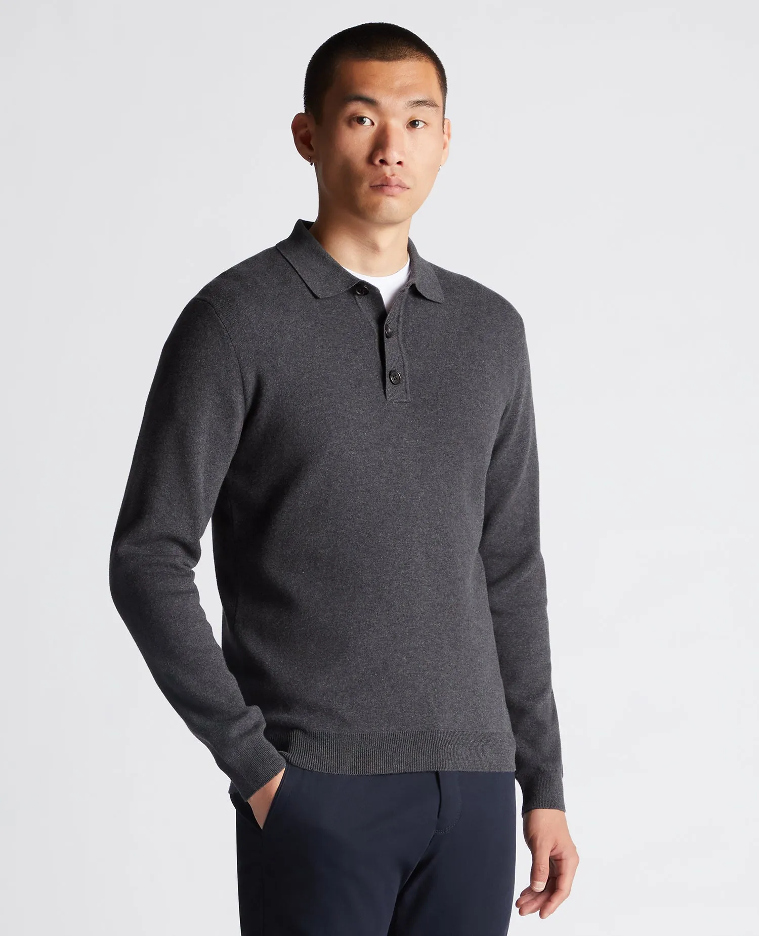 REMUS UOMO Polo Sweat Shirt/Charcoal - Winter 23/24 Version