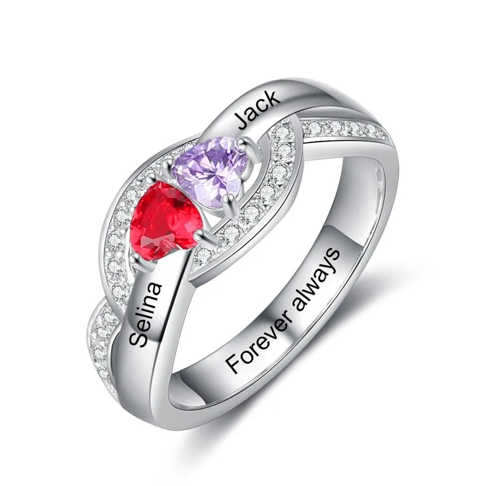 Sterling Silver Personalized Engraving Ring for Women