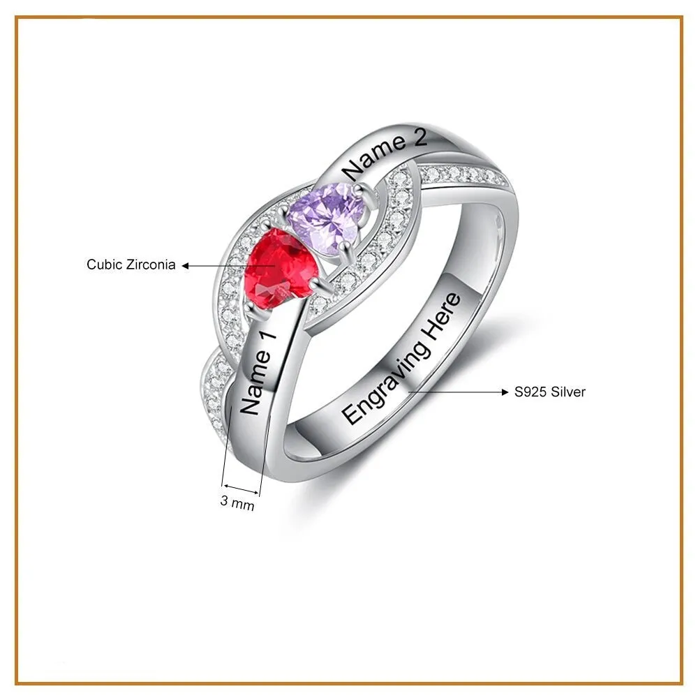 Sterling Silver Personalized Engraving Ring for Women