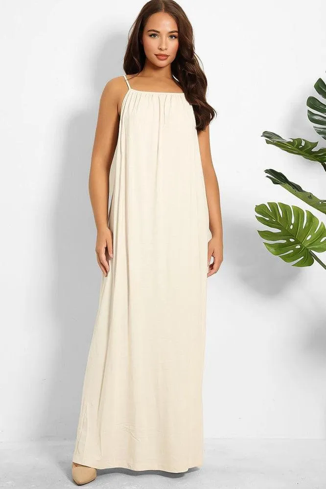 Strappy Low Back Cotton Maxi Sun Dress