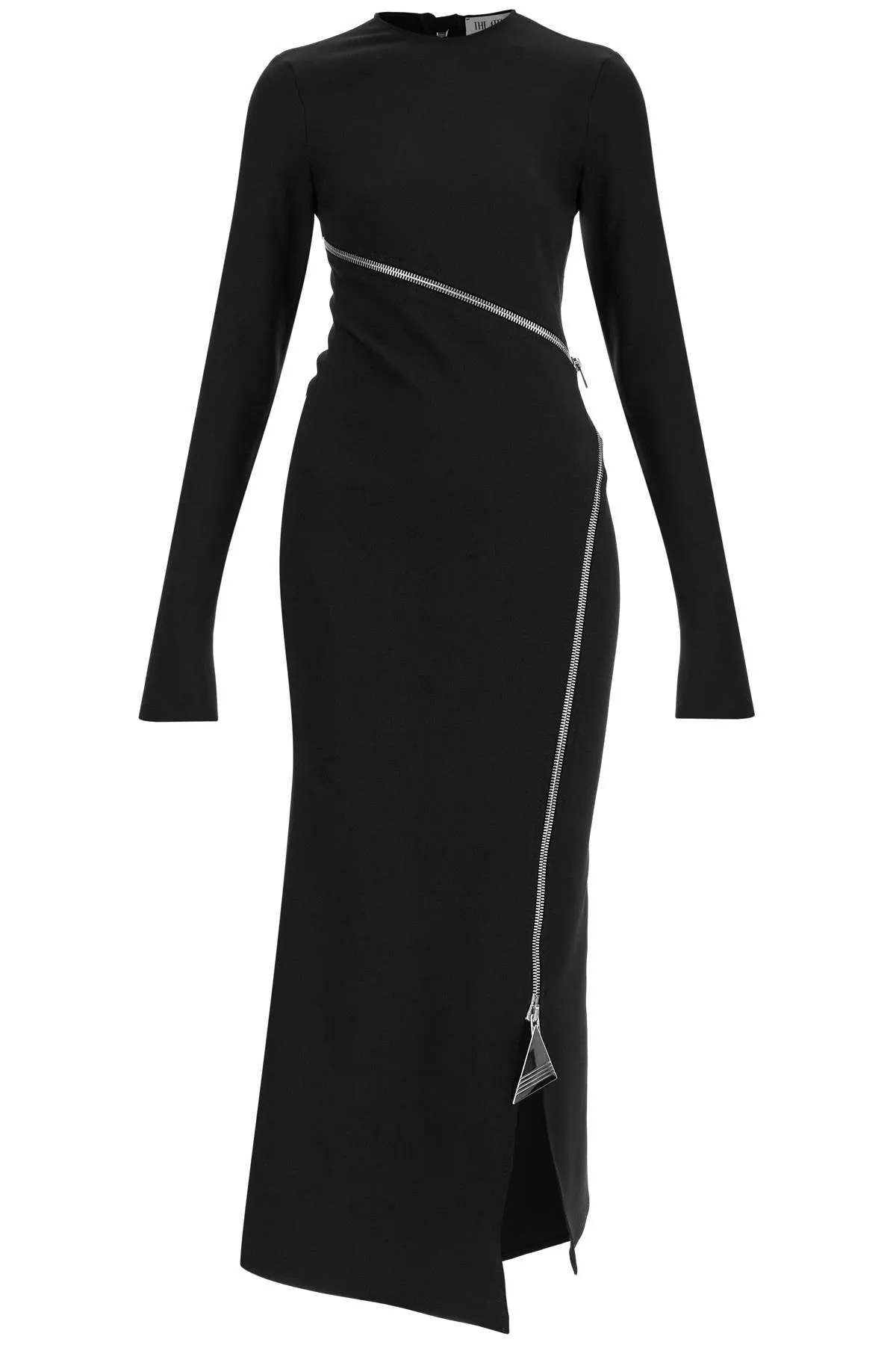 THE ATTICO twisted zip midi dress with