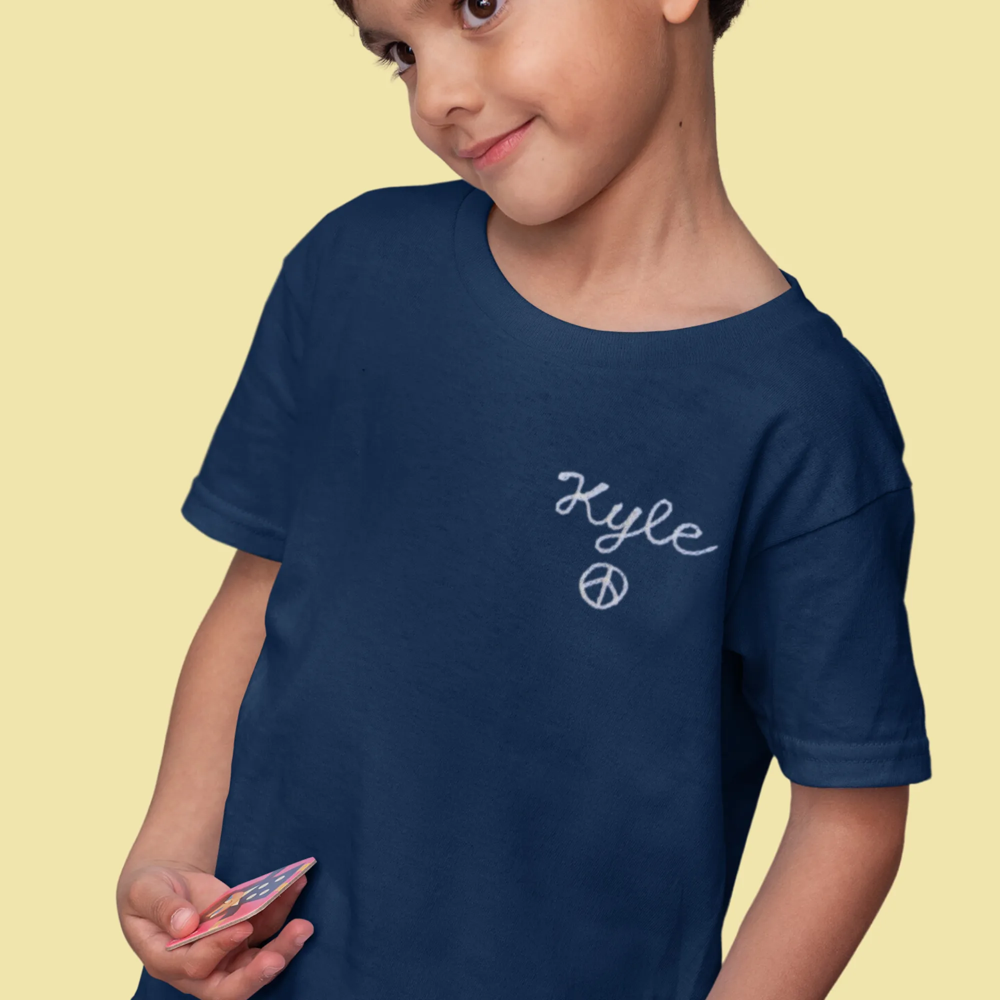 The Kids Chainstitch T-Shirt - Navy