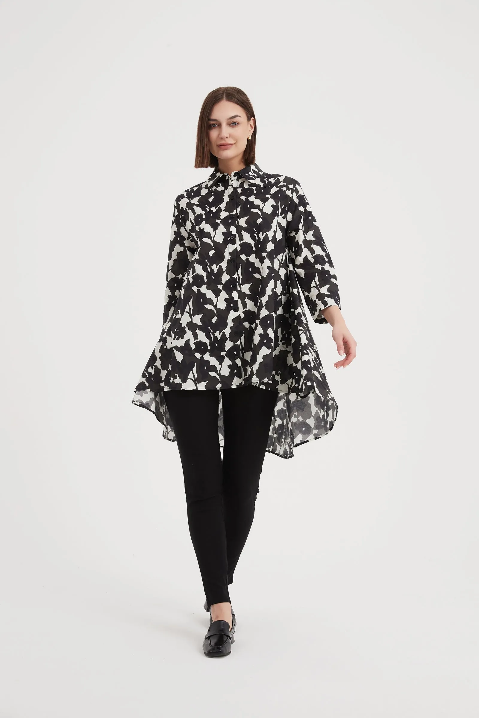 Tirelli - Grosgrain Detail Shirt - Black Floral