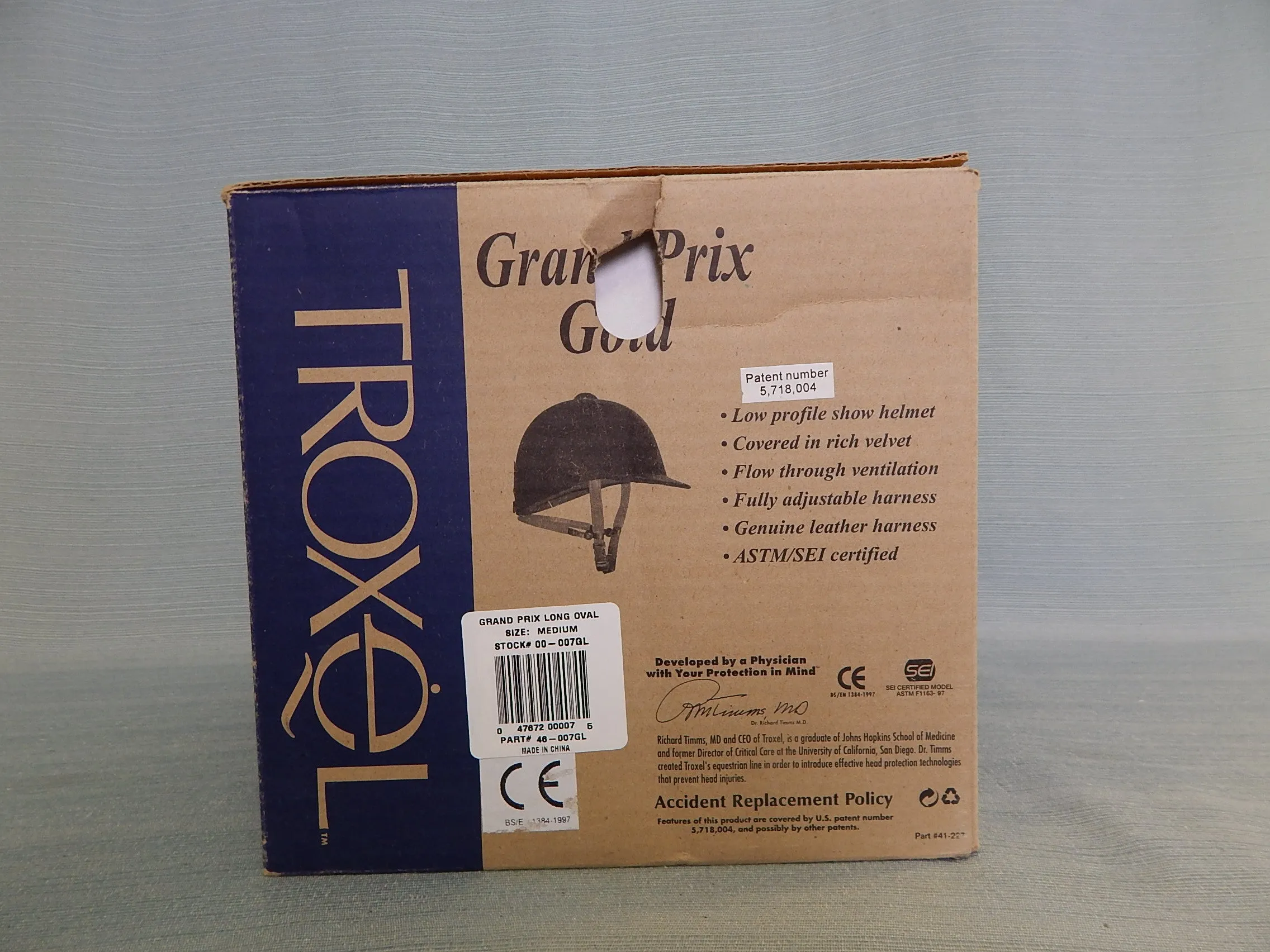 Troxel Grand Prix Gold Riding Helmet - Medium - BRAND NEW!