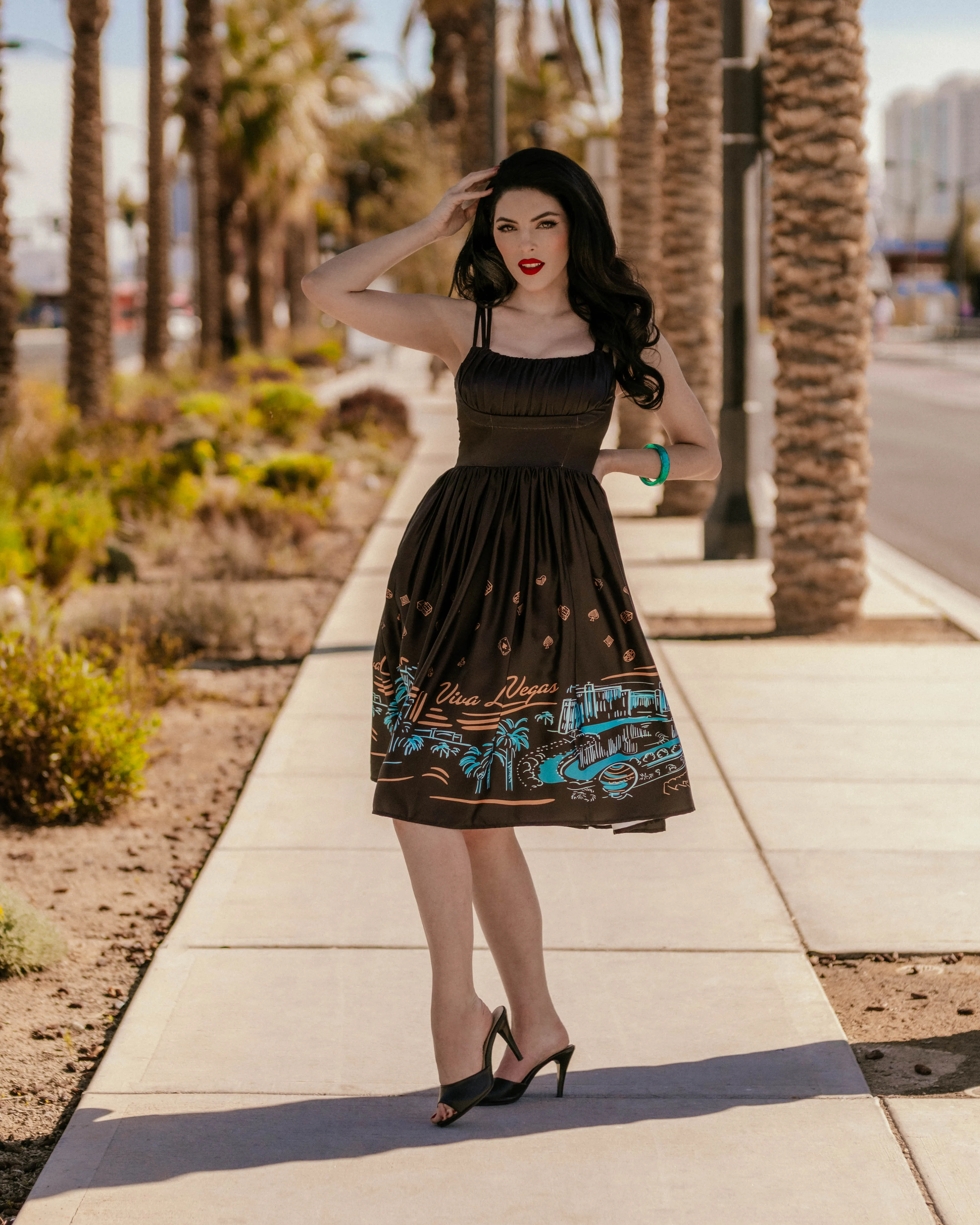 Viva Las Vegas Border Print Dress