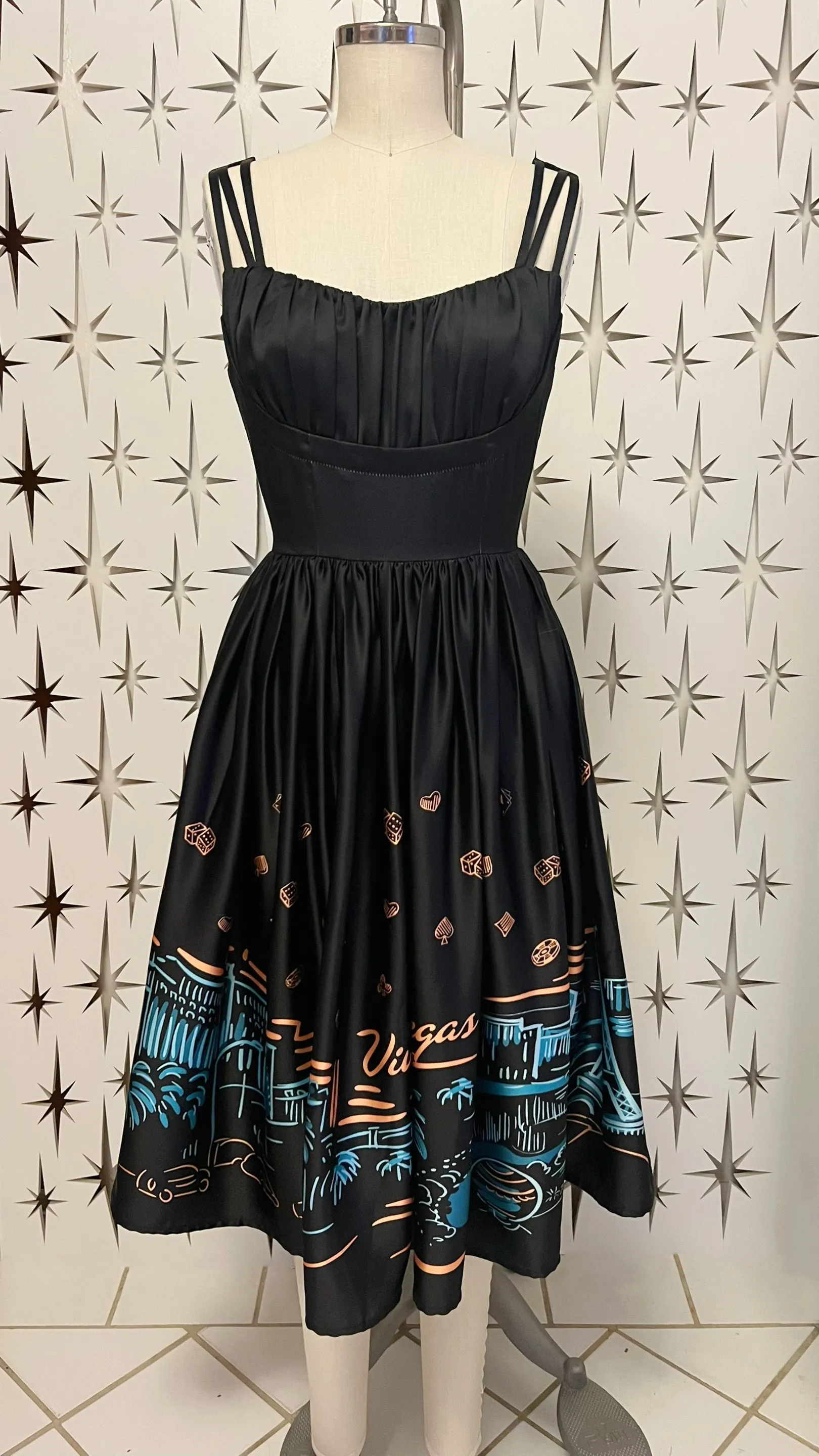 Viva Las Vegas Border Print Dress