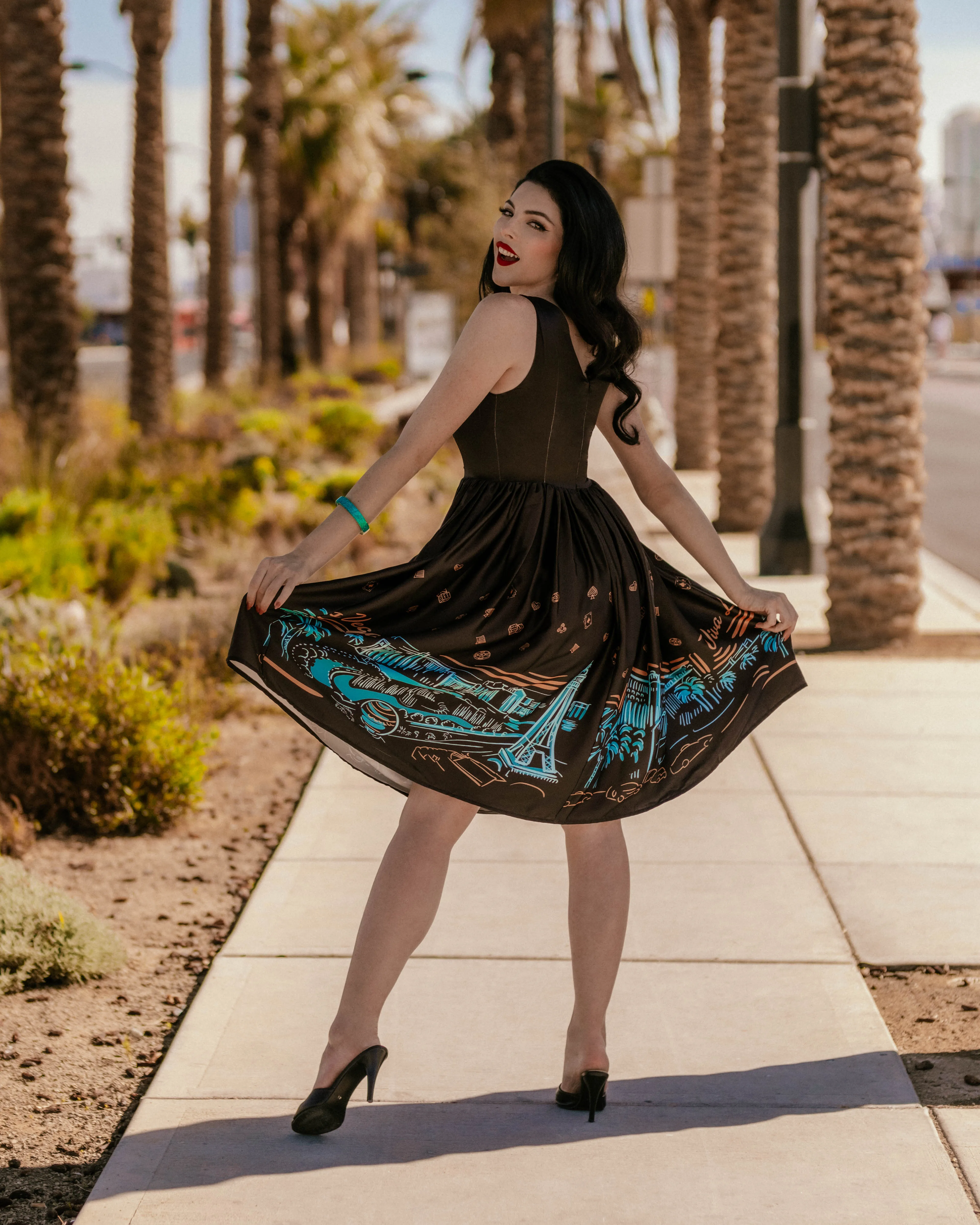 Viva Las Vegas Border Print Dress