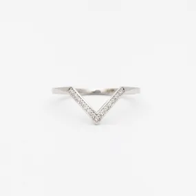 White Gold White Diamond Chevron Bea Band