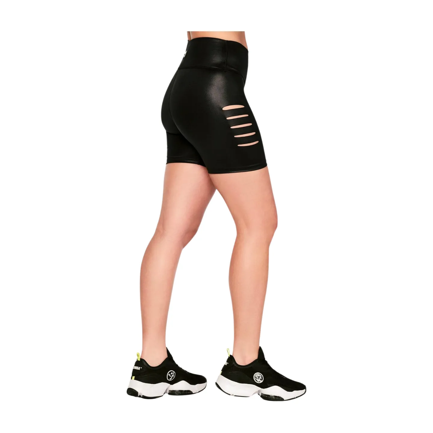 Zumba High Waisted Slashed Biker Shorts