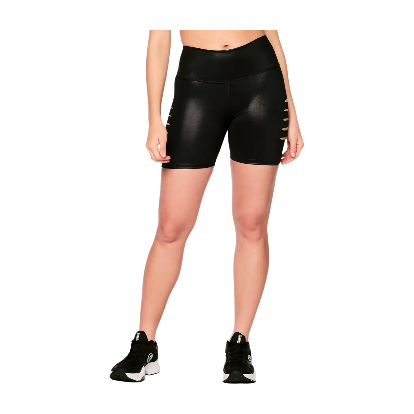 Zumba High Waisted Slashed Biker Shorts